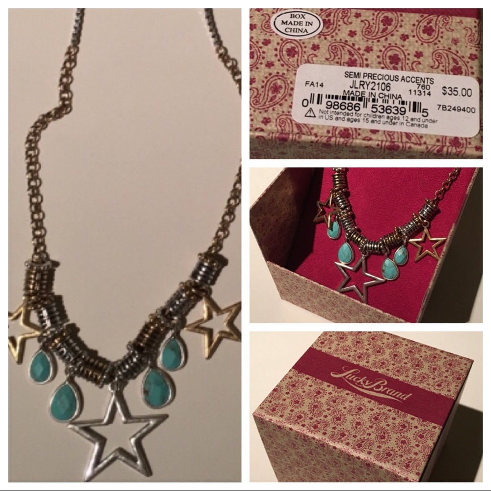 Lucky Brand NECKLACE star charm festival rodeo NEW